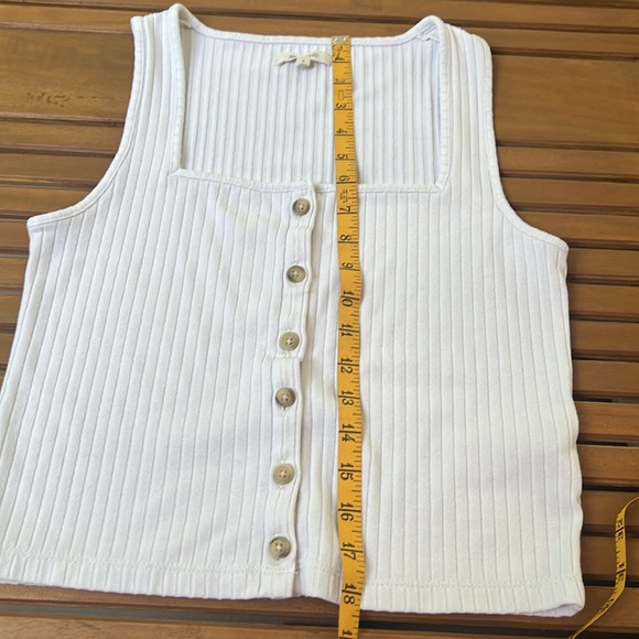 MADEWELL Crop Top Button Up Ribbed Size M - Picture 6 of 6